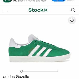 Adidas Gazelle Green and White Shoes